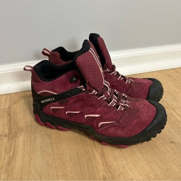 Merrell Chameleon 7 Limit Mid Waterproof Maroon Red Outdoor Hiking Boots 9.5 - Picture 3 of 7